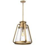 Everett 1-Light 18-in Pendant Natural Brass with Clear Glass - BulbAmerica
