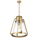 Everett 1-Light 18-in Pendant Natural Brass with Clear Glass_1