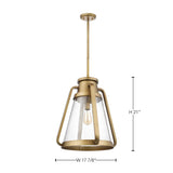Everett 1-Light 18-in Pendant Natural Brass with Clear Glass_4