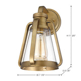 Everett 1-Light Small Wall Sconce Natural Brass with Clear Glass_4