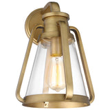 Everett 1-Light Large Wall Sconce Natural Brass with Clear Glass - BulbAmerica