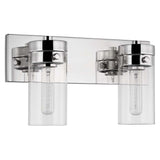 Intersection 2-Light Vanity Polished Nickel with Clear Glass