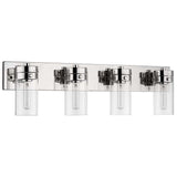 Intersection 4-Light Vanity Polished Nickel with Clear Glass