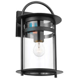 Bracer Large Wall Lantern Matte Black Finish with Clear Glass - BulbAmerica