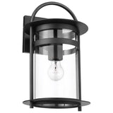 Bracer Large Wall Lantern Matte Black Finish with Clear Glass
