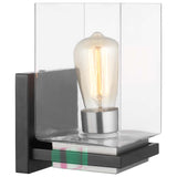 Crossroads 1-Light Vanity Matte Black with Clear Glass_1