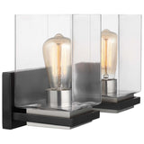 Crossroads 2-Light Vanity Matte Black with Clear Glass_1