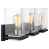 Crossroads 3-Light Vanity Matte Black with Clear Glass_1