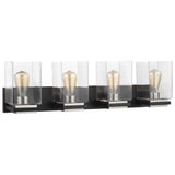 Crossroads 4-Light Vanity Matte Black with Clear Glass