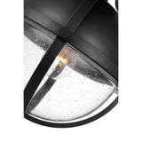 Lincoln 60w 1-Light Semi Flush Mount Clear Seeded Glass E26 Base Black Finish_1