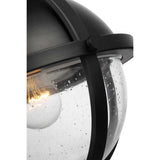 Lincoln 60w 1-Light Semi Flush Mount Clear Seeded Glass E26 Base Black Finish_2