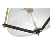 Starlight 60w 1-Light Semi Flush Mount Clear Seeded Glass E26 Base Black Finish_2