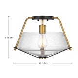 Starlight 60w 1-Light Semi Flush Mount Clear Seeded Glass E26 Base Black Finish_3