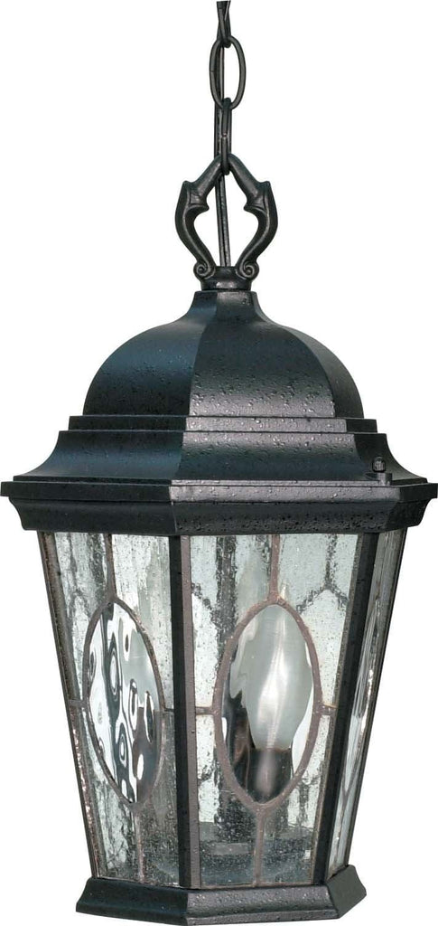 Nuvo Fordham - 3 Light - 16 inch - Hanging Lantern - w/ Clear Water & Seed Glass Panels