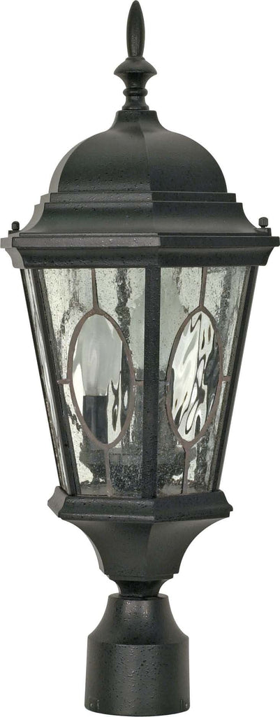 Nuvo Fordham - 3 Light - 22 inch - Post Lantern - w/ Clear Water & Seed Glass Panels