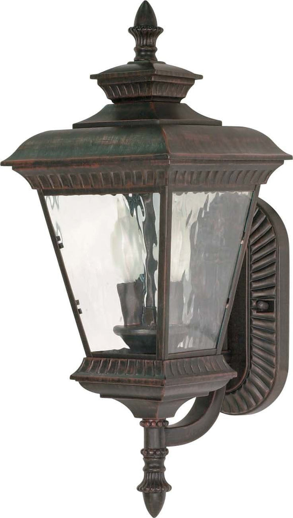 Nuvo Charter - 2 Light - 21 inch - Wall Lantern - Arm Up w/ Clear Water Glass