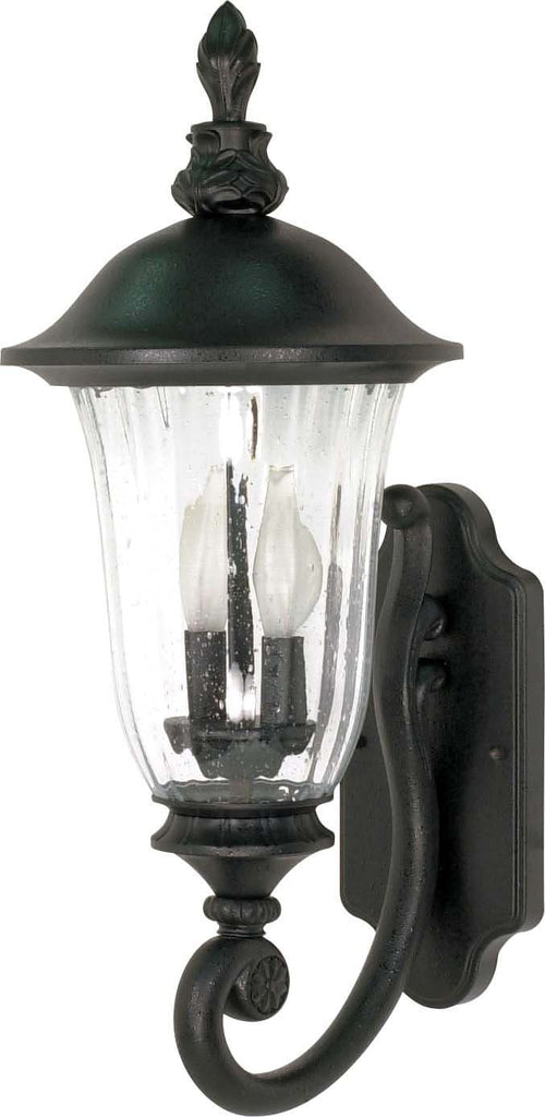 Nuvo Parisian - 2 Light - 22 inch - Wall Lantern - Arm Up w/ Fluted Seed Glass