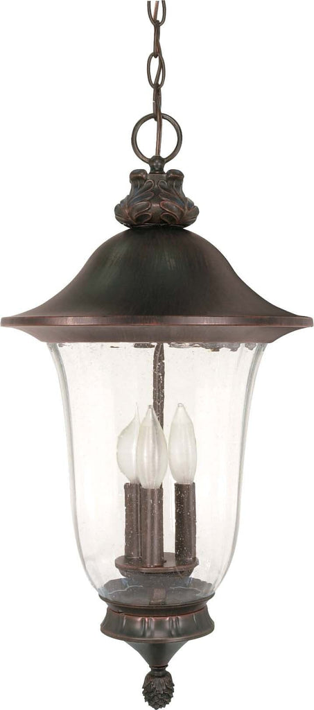 Nuvo Parisian - 3 Light - 24 inch - Hanging Lantern - w/ Fluted Seed Glass