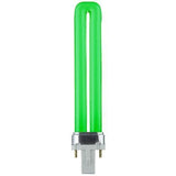 50PCs - SUNLITE 9W CF PL Quads Green Color Light Bulb