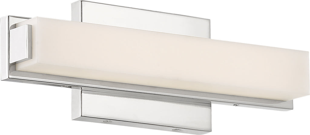 Nuvo Slick 1-Light 13" LED Vanity w/ White Acrylic Diffuser in Polished Nickel