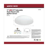 Nuvo 11-in LED Fixture Acrylic Flush Mounted CCT Selectable w/ Microwave Sensor_6