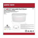 16.5w 11-in CCT Selectable Square Acrylic with Sensor LED Flush Mount Fixture_6