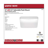 20.5w 14-in CCT Selectable Square Acrylic with Sensor LED Flush Mounted Fixture - BulbAmerica