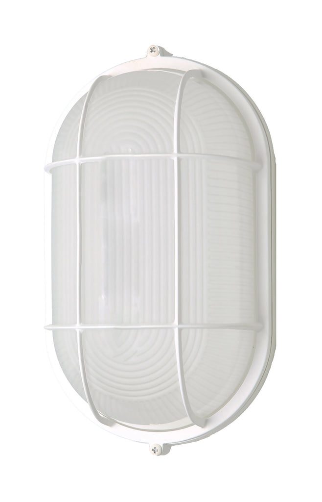Nuvo 18.5w LED Oval Bulk Head Fixture w/ White Glass in White Finish