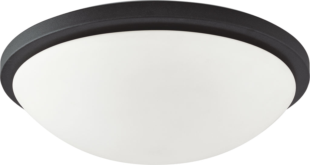 Nuvo Button 18w 11" LED Flush Mount w/ Frosted Glass in Matte Black Finish