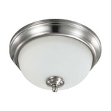 19w 11-in LED Flush Mount Fixture 3000K Dimmable Brushed Nickel Frosted Glass