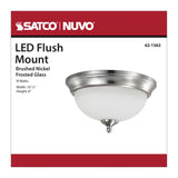 19w 11-in LED Flush Mount Fixture 3000K Dimmable Brushed Nickel Frosted Glass_4