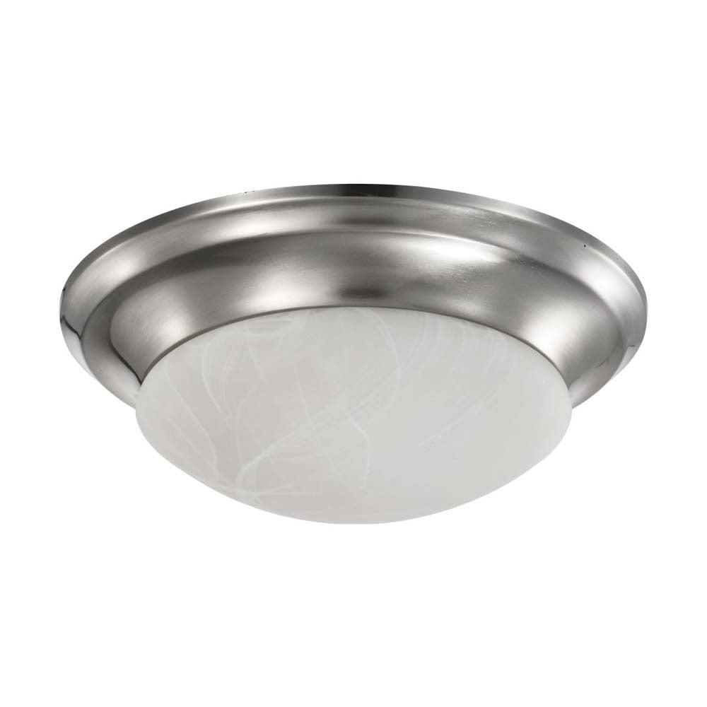 19w 11-in LED Twist & Lock Flush Mount Fixture Brushed Nickel Frosted Glass