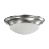 19w 11-in LED Twist & Lock Flush Mount Fixture Brushed Nickel Frosted Glass - BulbAmerica