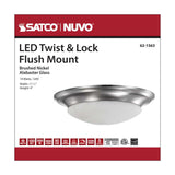 19w 11-in LED Twist & Lock Flush Mount Fixture Brushed Nickel Frosted Glass_4