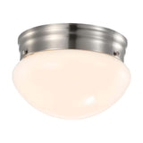 12w 7-in LED Flush Mount Fixture 3000K Dimmable Brushed Nickel Frosted Glass