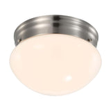 12w 7-in LED Flush Mount Fixture 3000K Dimmable Brushed Nickel Frosted Glass_1