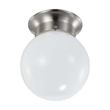 8w 6-in LED Flush Mount Fixture 3000K Dimmable Brushed Nickel Frosted Glass_3