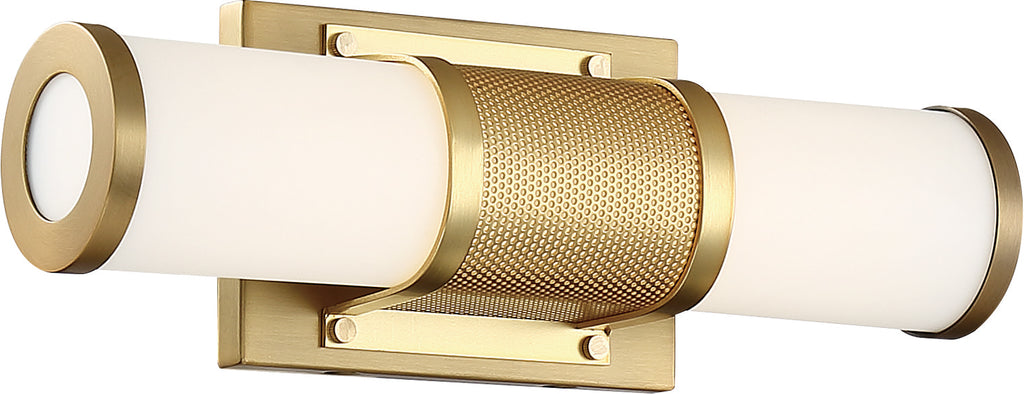 Nuvo 13w LED Module Caper Wall 1-Light 120v Brushed Brass & Frosted Lens 3000k