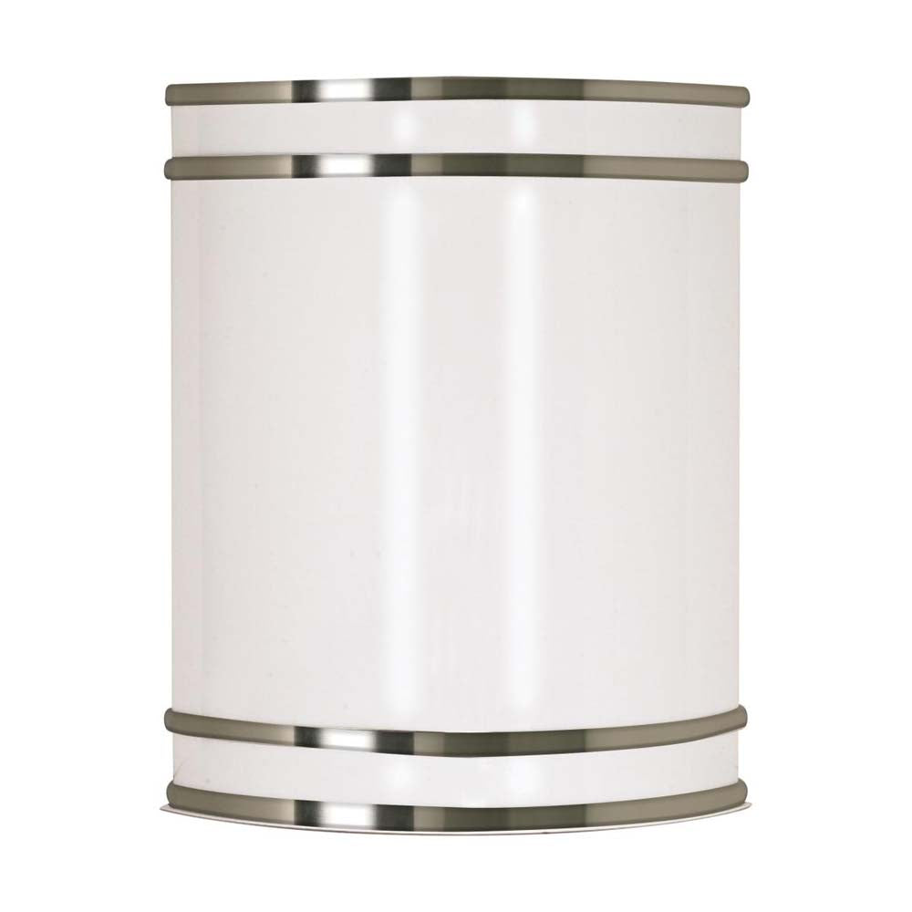 Nuvo Glamour LED 9-in 10w Wall Sconce Brushed Nickel Finish CCT Selectable