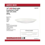 10-in LED Disk-Light 5000K 6 Unit Contractor Pack White Finish_1