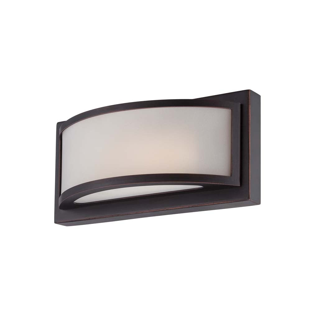 Nuvo Mercer 1-Light LED Vanity Wall Sconce w/ Frosted Glass in Georgetown Bronze