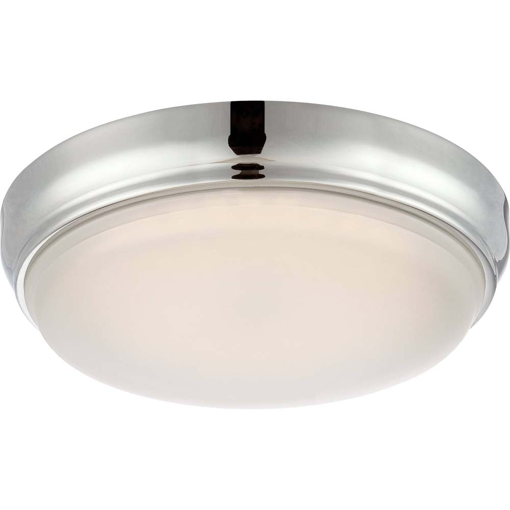 Nuvo Dot Led Flush Mount Fixture w/ Frosted Glass in Polished Nickel Finish