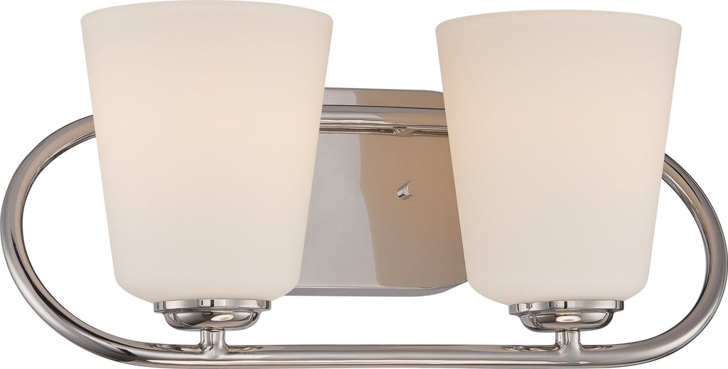 Dylan 2-Light Wall Mounted Vanity & Wall Light Fixture in Polished Nickel