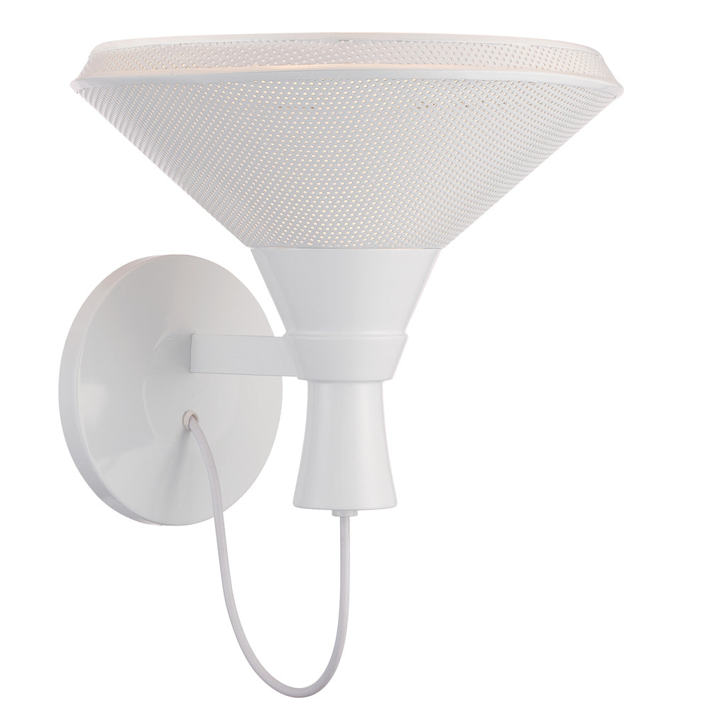 Nuvo Luger 1-Light Metal Wall Sconce w/ 14w LED PAR Lamp Includ in Glacier White