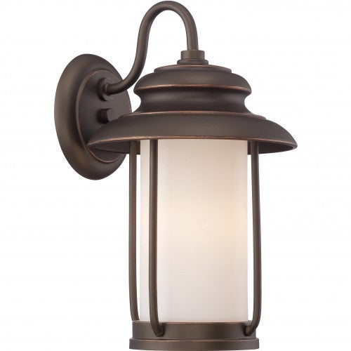 Nuvo 8.5 inch Bethany LED Outdoor Wall Bronze Light with Satin White Glass
