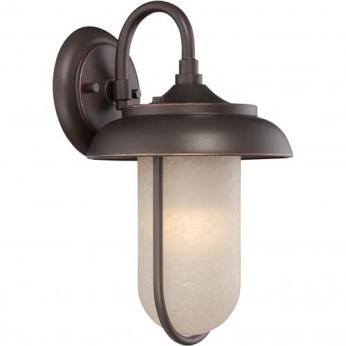 Nuvo 8.25 inch Tulsa LED Outdoor Wall Bronze Light with Satin Amber Glass