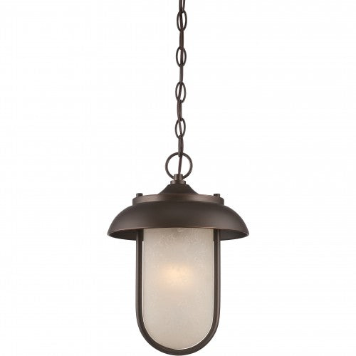Nuvo 10 inch Tulsa LED Outdoor Bronze Satin Amber Glass