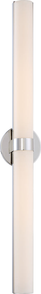 Nuvo Bond 2-Light 37-1/2" LED Vanity w/ White Acrylic Lens in Polished Nickel