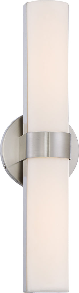 Nuvo Bond 2-Light 17-1/2" LED Vanity w/ White Acrylic Lens in Brushed Nickel