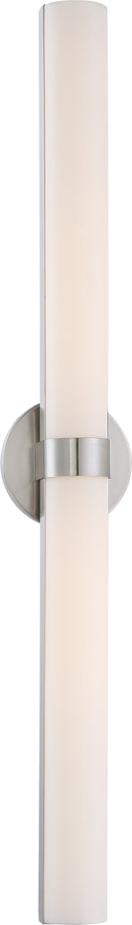 Nuvo Bond 2-Light 37-1/2" LED Vanity w/ White Acrylic Lens in Brushed Nickel